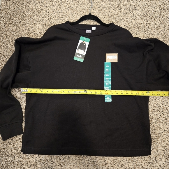 PUMA Women's Fleece Crewneck Sweatshirt Badge Black NWT Size XL - Picture 11 of 16